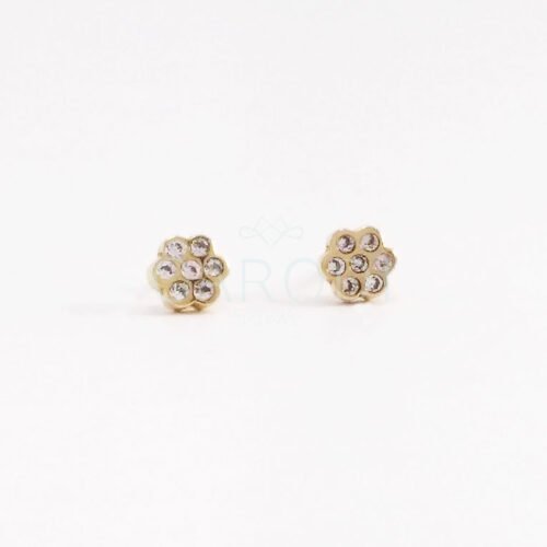 Aretes rueda de nieve Oro18k
