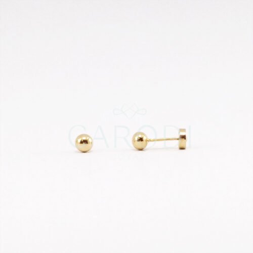 Aretes bolitas de Oro 18k para bebé