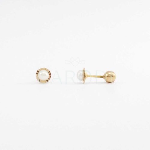 Aretes Oro18k reversible perla
