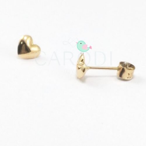 Aretes corazon bebe Oro 18K