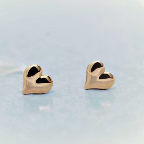 Aretes de Oro 18k. Corazón grande