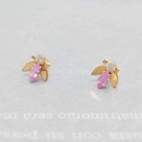 Aretes de Oro 18k. Fly rosado