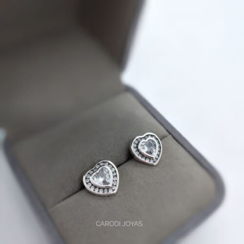 Aretes de Plata para mujer Corazón luminoso