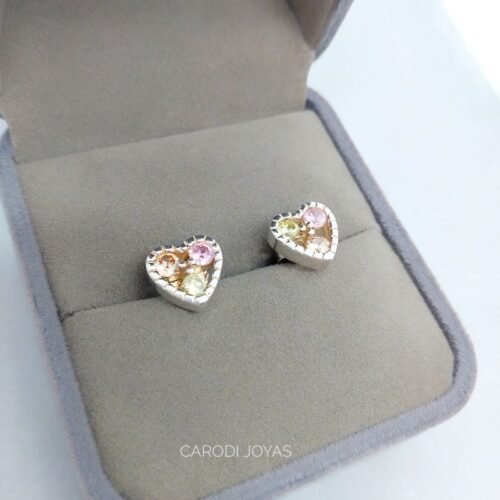 Aretes de Plata para mujer Corazón primavera