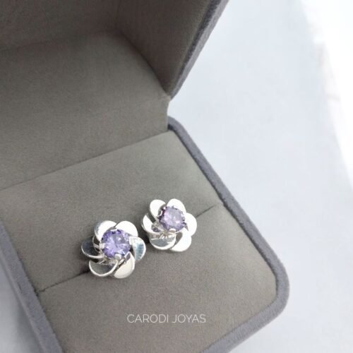 Aretes de Plata para mujer Flor hélice