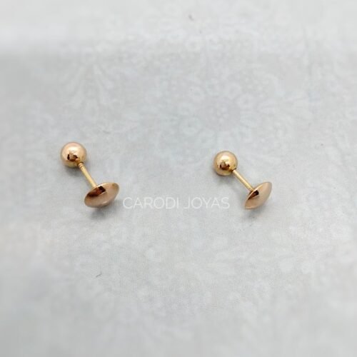Aretes de Oro 18k para mujer Lenteja mediana