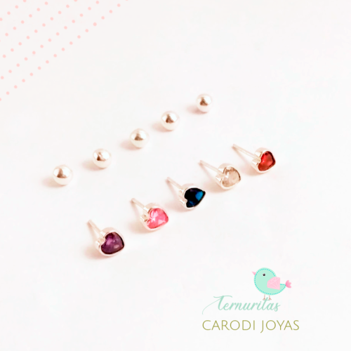 Aretes Corazón Arete para niña Plata 950