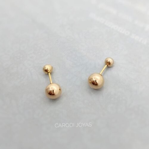 Aretes de Oro 18k para mujer Esfera mediana