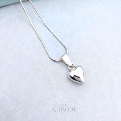 Collar corazón bombón plata