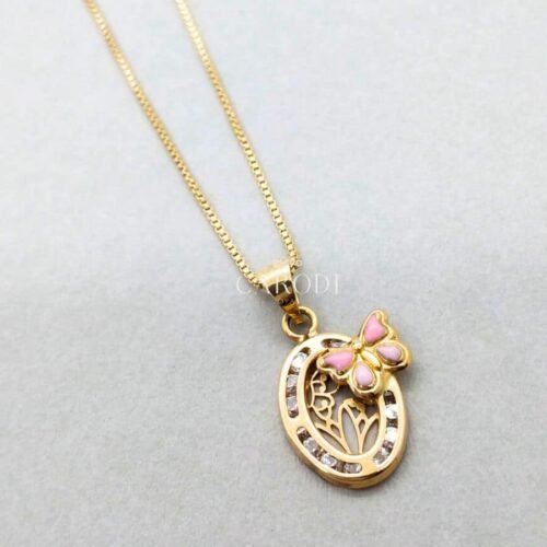 Dije de Oro 18k Mariposa floreciendo