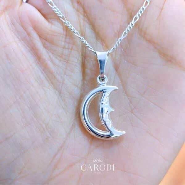 collar luna plata