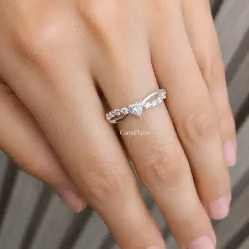 anillo de promesa plata corazon